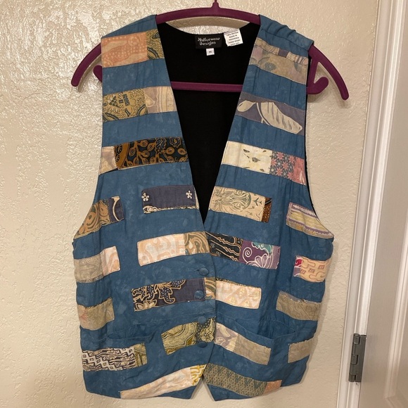 Nativewear Designs Jackets & Blazers - Nativewear Designs VTG Patchwork Vest Tribal Southwestern Native Boho M